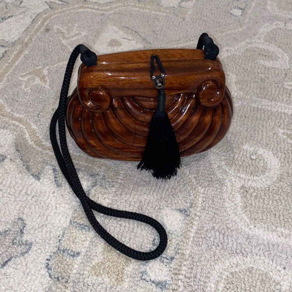 Wood crossbody bag